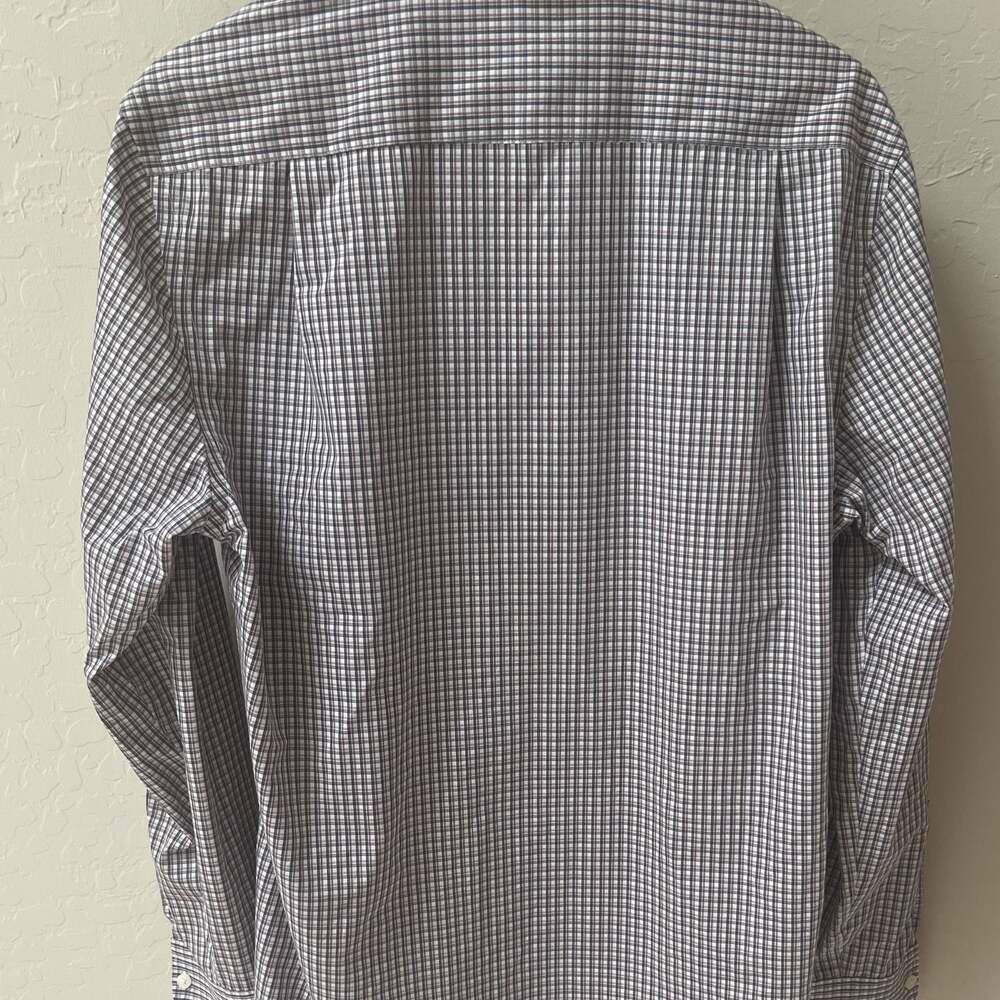 Jos A Bank Traveler tailored fit size M blue multi colored long sleeve Shirt - Picture 6 of 7